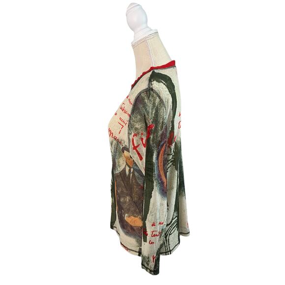 Alain Weiz Abstract Long Sleeve Blouse. Women's - Picture 7 of 8